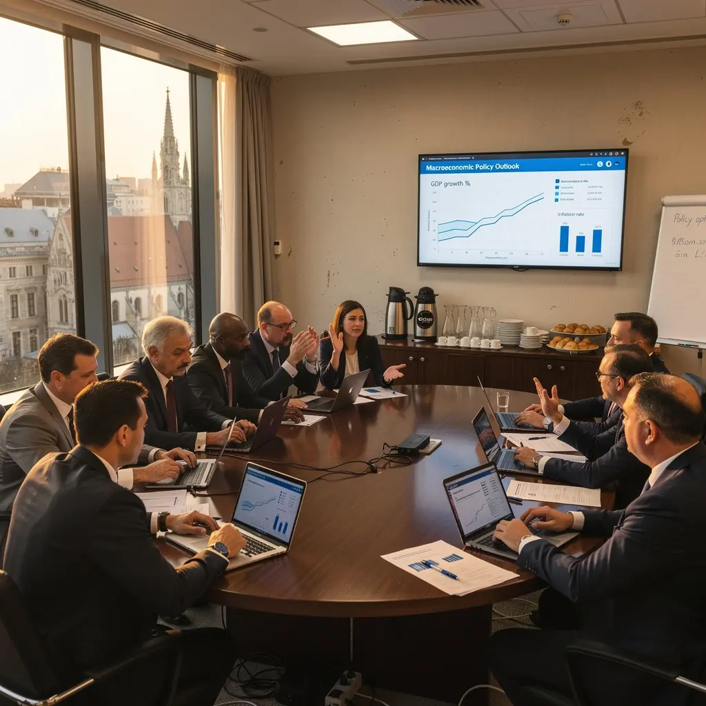 Makrogazdasági mutatók grafikonja, amely a gazdasági növekedést és inflációt ábrázolja.